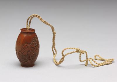 图片[2]-Carved olive-pit pendant with floral decoration, Chen Ziyun (fl. 17th-18th c.), Qing dynasty-China Archive